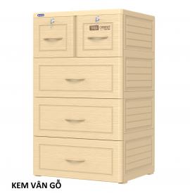 Tủ nhựa Tabi 4 tầng Kem vân gỗ